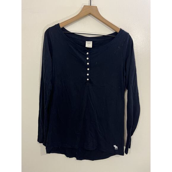 Y2K 90s Abercrombie Henley Top L Bella Ballerina Layer Coquette Grunge Boho Doll - Picture 1 of 10